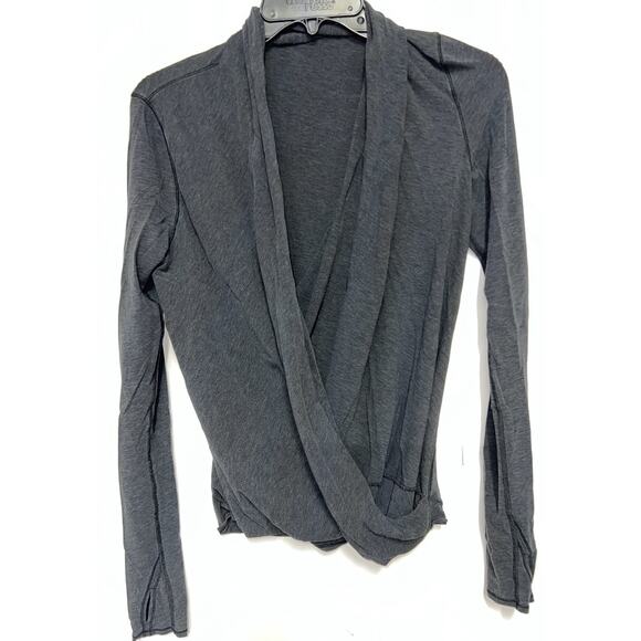 Lululemon Wrap Top Long Sleeve Charcoal Gray - Picture 1 of 5